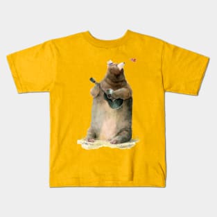 Bear & Guitar: Peaceful Watercolor Serenade Kids T-Shirt